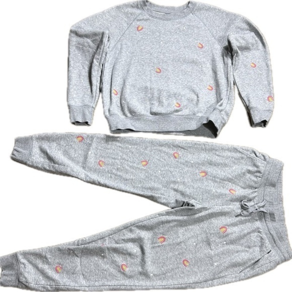 Old Navy Jogging Set Woman’s Grey with Rainbows 🌈 size Small